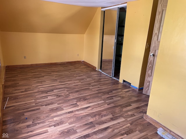 1163 Groff Ave, Indianapolis, IN 46222 - additional living space featuring dark wood-style flooring and lofted ceiling