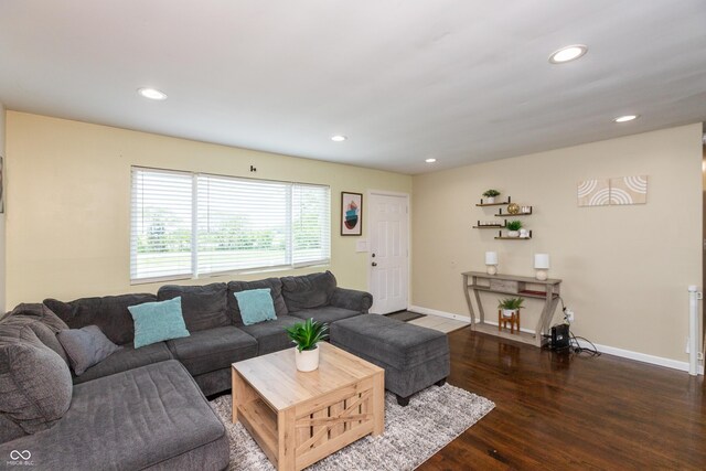 2170 N Old State Road 9, Columbus, IN 47203 - living area featuring wood finished floors and recessed lighting