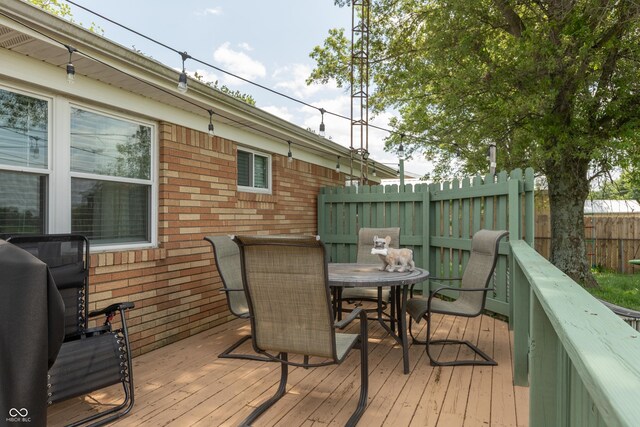 2170 N Old State Road 9, Columbus, IN 47203 - wooden deck featuring outdoor dining space