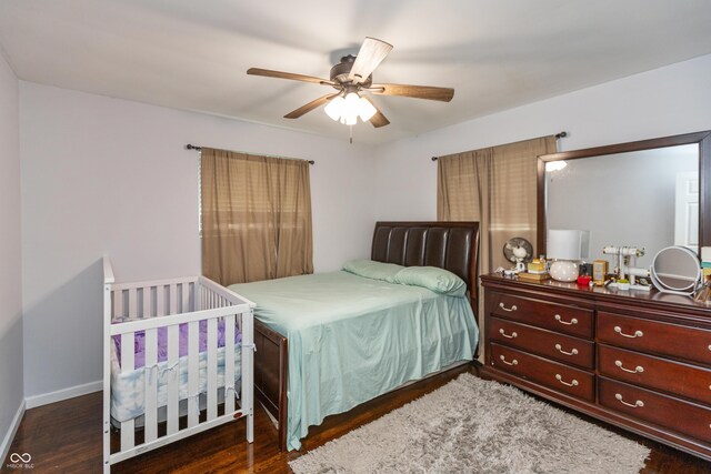 2170 N Old State Road 9, Columbus, IN 47203 - bedroom with wood finished floors and a ceiling fan