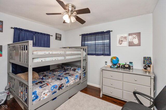 2170 N Old State Road 9, Columbus, IN 47203 - bedroom with wood finished floors and ceiling fan