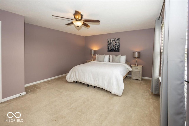 12845 Touchdown Dr, Fishers, IN 46037 - bedroom featuring light carpet and ceiling fan