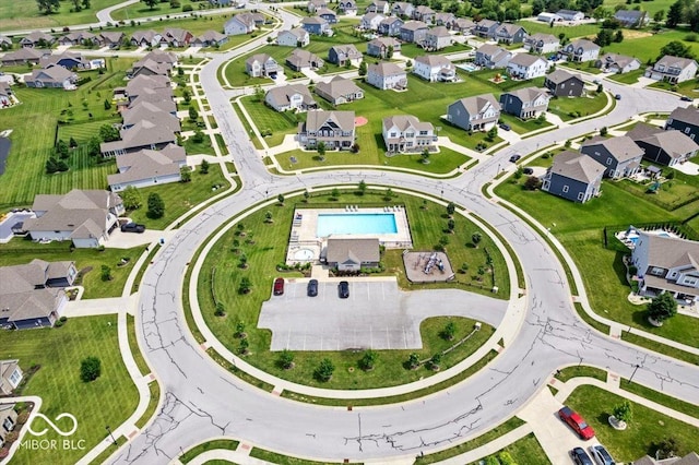 4253 Ironclad Dr, Bargersville, IN 46106 - aerial overview of property's location with a pool and nearby suburban area