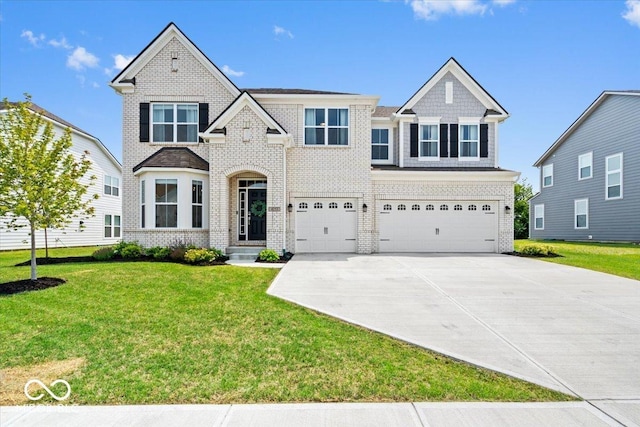 4253 Ironclad Dr, Bargersville, IN 46106 - craftsman-style home featuring an attached garage, driveway, a front lawn, and brick siding