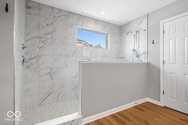 4253 Ironclad Dr, Bargersville, IN 46106 - full bath featuring a walk in shower and wood finished floors
