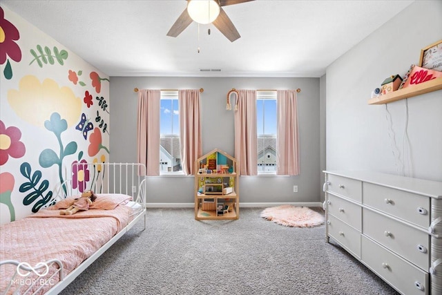 4253 Ironclad Dr, Bargersville, IN 46106 - carpeted bedroom with a ceiling fan and baseboards