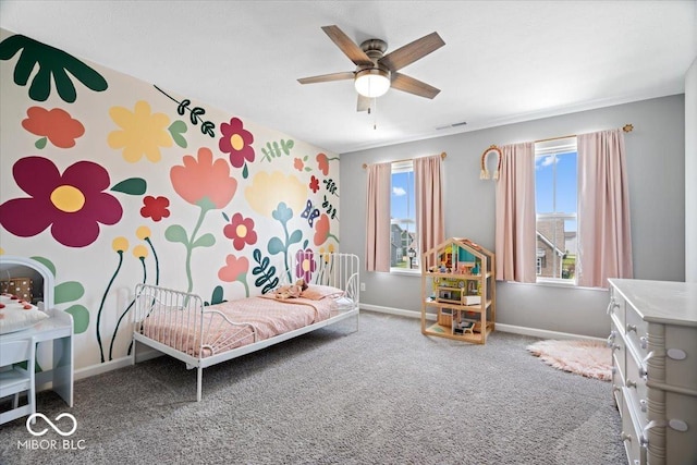 4253 Ironclad Dr, Bargersville, IN 46106 - carpeted bedroom with multiple windows and ceiling fan