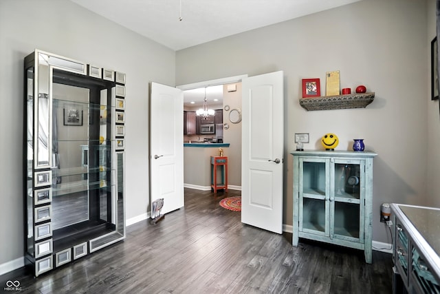 6315 Emerald Field Way, Indianapolis, IN 46221 - interior space with dark wood-style floors and a chandelier