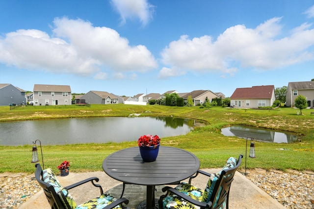 6315 Emerald Field Way, Indianapolis, IN 46221 - view of patio / terrace featuring a residential view and a water view