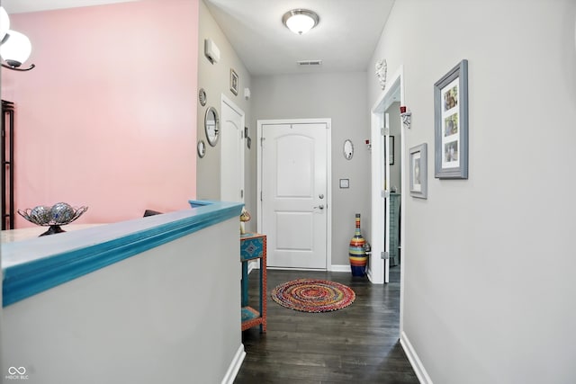 6315 Emerald Field Way, Indianapolis, IN 46221 - hall with dark wood-type flooring and baseboards