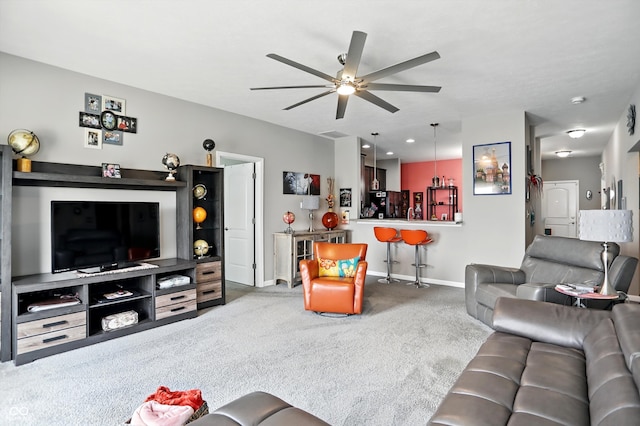 6315 Emerald Field Way, Indianapolis, IN 46221 - living area featuring carpet flooring and ceiling fan