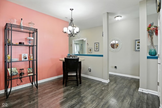 6315 Emerald Field Way, Indianapolis, IN 46221 - dining area featuring dark wood finished floors and a chandelier