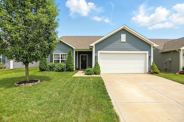 6315 Emerald Field Way, Indianapolis, IN 46221 - single story home featuring an attached garage, concrete driveway, and a front yard