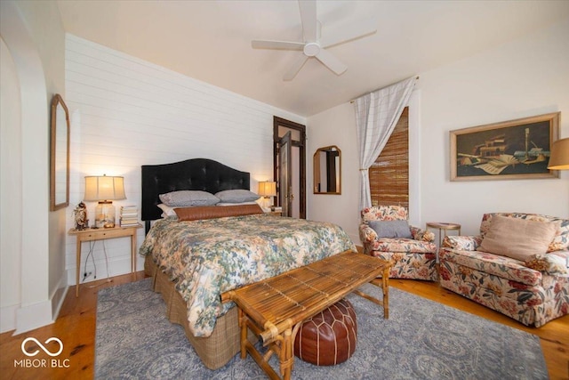 7728 W 200 S, New Palestine, IN 46163 - bedroom with wood finished floors and a ceiling fan
