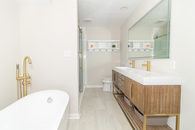 8429 Catamaran Dr, Indianapolis, IN 46236 - full bath with a freestanding bath, vanity, and an enclosed shower