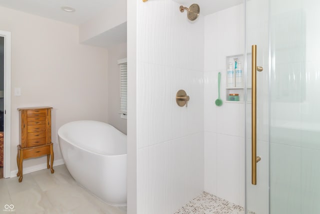8429 Catamaran Dr, Indianapolis, IN 46236 - full bath featuring a stall shower and a soaking tub