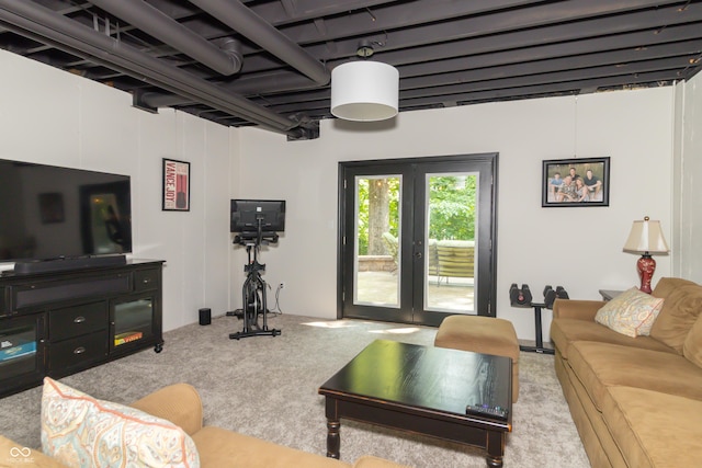 8429 Catamaran Dr, Indianapolis, IN 46236 - carpeted living room featuring french doors