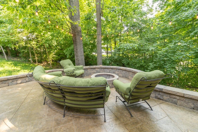 8429 Catamaran Dr, Indianapolis, IN 46236 - view of patio / terrace with an outdoor fire pit