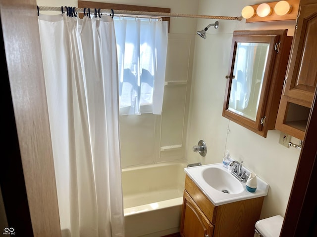 737 Howard St, Shelbyville, IN 46176 - bathroom with vanity and shower / tub combo with curtain