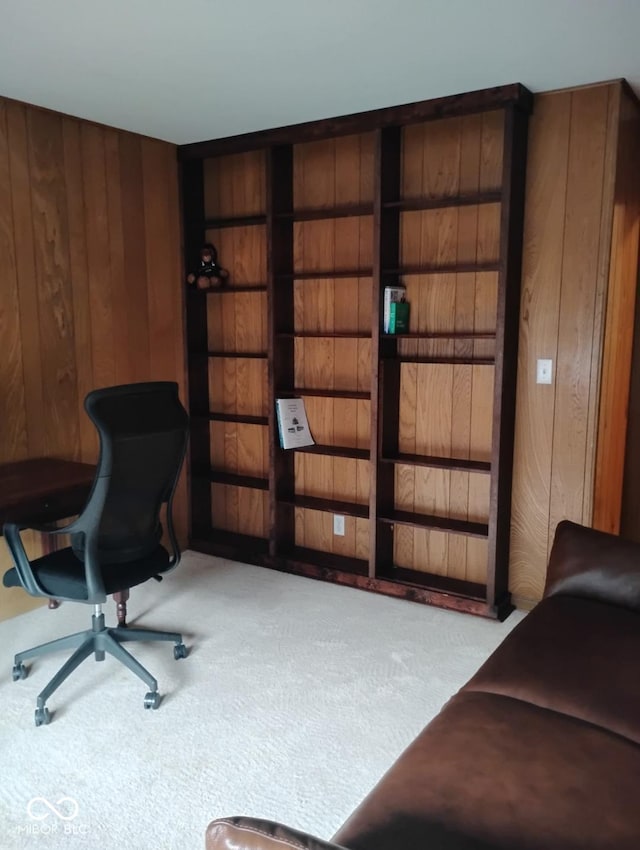 721 Maplewood Ave, Anderson, IN 46012 - home office with carpet and wooden walls