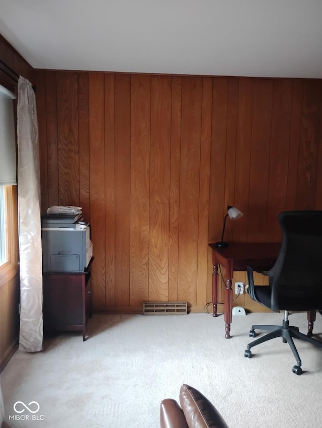 721 Maplewood Ave, Anderson, IN 46012 - office featuring light carpet and wooden walls