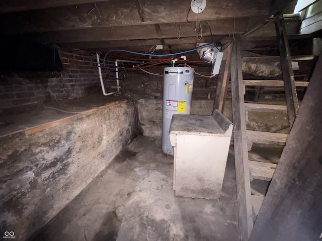 807 N Elm St, Muncie, IN 47305 - unfinished basement featuring electric water heater