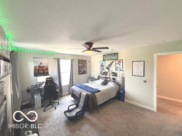 520 Ferndale Ln, Danville, IN 46122 - bedroom featuring carpet floors and ceiling fan