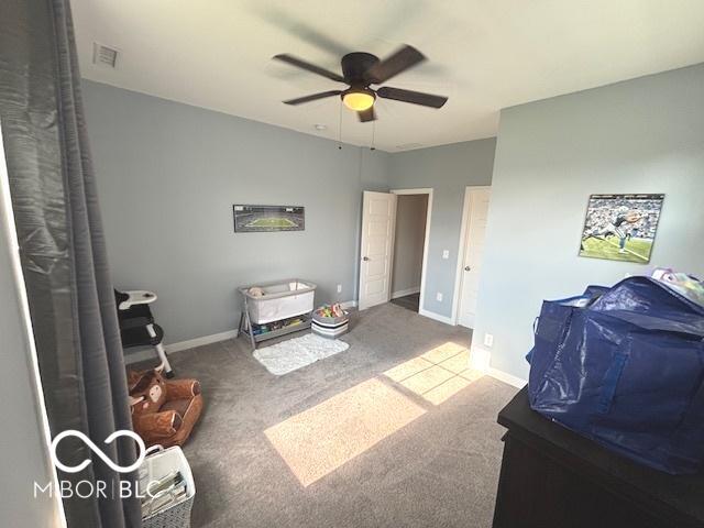 520 Ferndale Ln, Danville, IN 46122 - bedroom with carpet flooring and ceiling fan