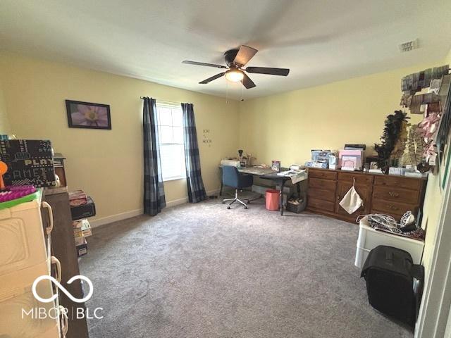 520 Ferndale Ln, Danville, IN 46122 - office space featuring a ceiling fan and carpet floors