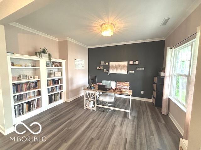 520 Ferndale Ln, Danville, IN 46122 - office with wood finished floors and ornamental molding