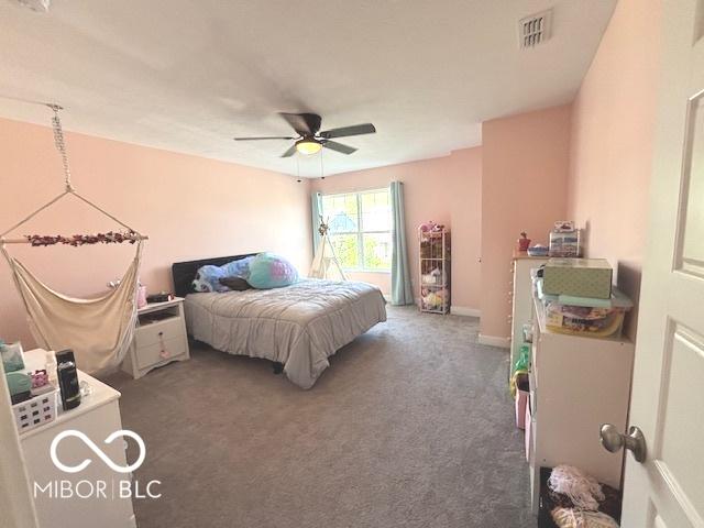 520 Ferndale Ln, Danville, IN 46122 - carpeted bedroom featuring ceiling fan