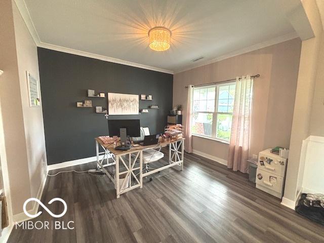 520 Ferndale Ln, Danville, IN 46122 - office space featuring wood finished floors and ornamental molding