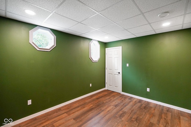 12196 N Beth Ann Dr, Camby, IN 46113 - basement with dark wood-style flooring, recessed lighting, and a drop ceiling
