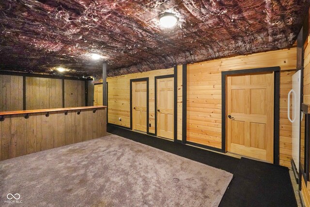 12196 N Beth Ann Dr, Camby, IN 46113 - finished basement with wood walls and dark colored carpet