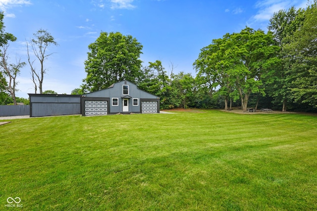12196 N Beth Ann Dr, Camby, IN 46113 - view of yard featuring an outbuilding and a garage