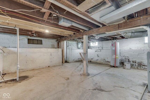 2245 N Ritter Ave, Indianapolis, IN 46218 - below grade area featuring electric water heater and electric panel