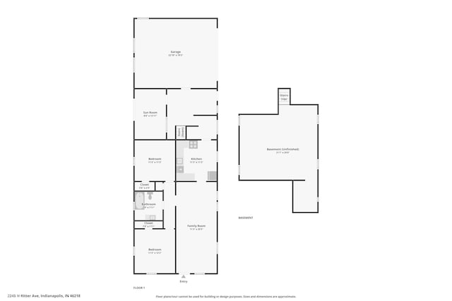 2245 N Ritter Ave, Indianapolis, IN 46218 - view of property floor plan