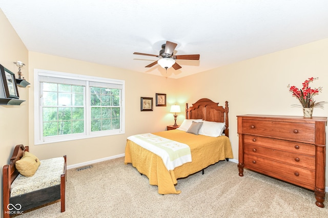9825 Covington Blvd, Fishers, IN 46037 - bedroom with light carpet and a ceiling fan