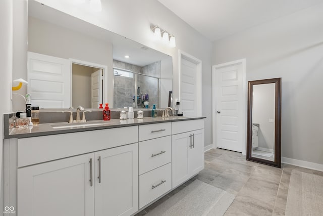 3839 Albert Ln, Bargersville, IN 46106 - full bath with double vanity and a shower stall