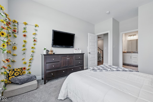3839 Albert Ln, Bargersville, IN 46106 - bedroom with light carpet and ensuite bath