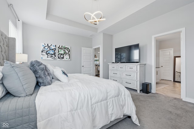 3839 Albert Ln, Bargersville, IN 46106 - bedroom featuring a chandelier and light carpet