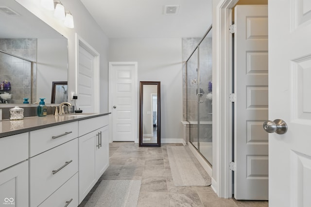 3839 Albert Ln, Bargersville, IN 46106 - bathroom featuring vanity and a stall shower