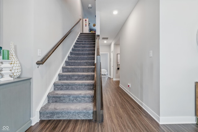 3839 Albert Ln, Bargersville, IN 46106 - staircase with wood finished floors and recessed lighting