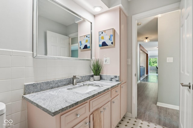 7029 Kingswood Cir, Indianapolis, IN 46256 - bathroom with vanity and wood finished floors