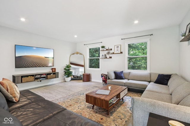 7029 Kingswood Cir, Indianapolis, IN 46256 - living room featuring recessed lighting and wood finished floors