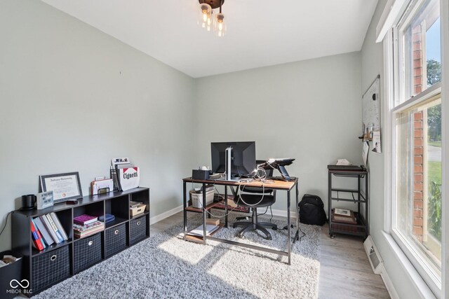 7029 Kingswood Cir, Indianapolis, IN 46256 - office featuring baseboards and wood finished floors