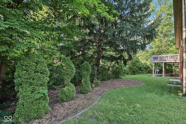 7029 Kingswood Cir, Indianapolis, IN 46256 - view of grassy yard with a deck