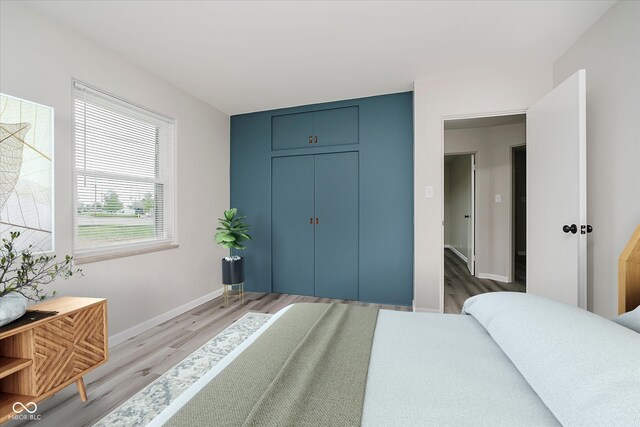 91 N Raceway Rd, Indianapolis, IN 46234 - bedroom with light wood finished floors and a closet
