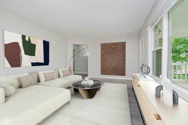 91 N Raceway Rd, Indianapolis, IN 46234 - living room featuring wood finished floors and baseboards