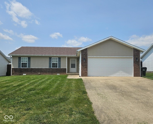 1674 W Independence St, Greensburg, IN 47240 - ranch-style house with brick siding, concrete driveway, and a garage